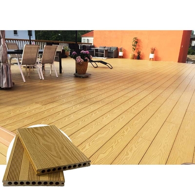 38% HDPE Texture Hollow Composite Decking Boards Ultra Natural Color